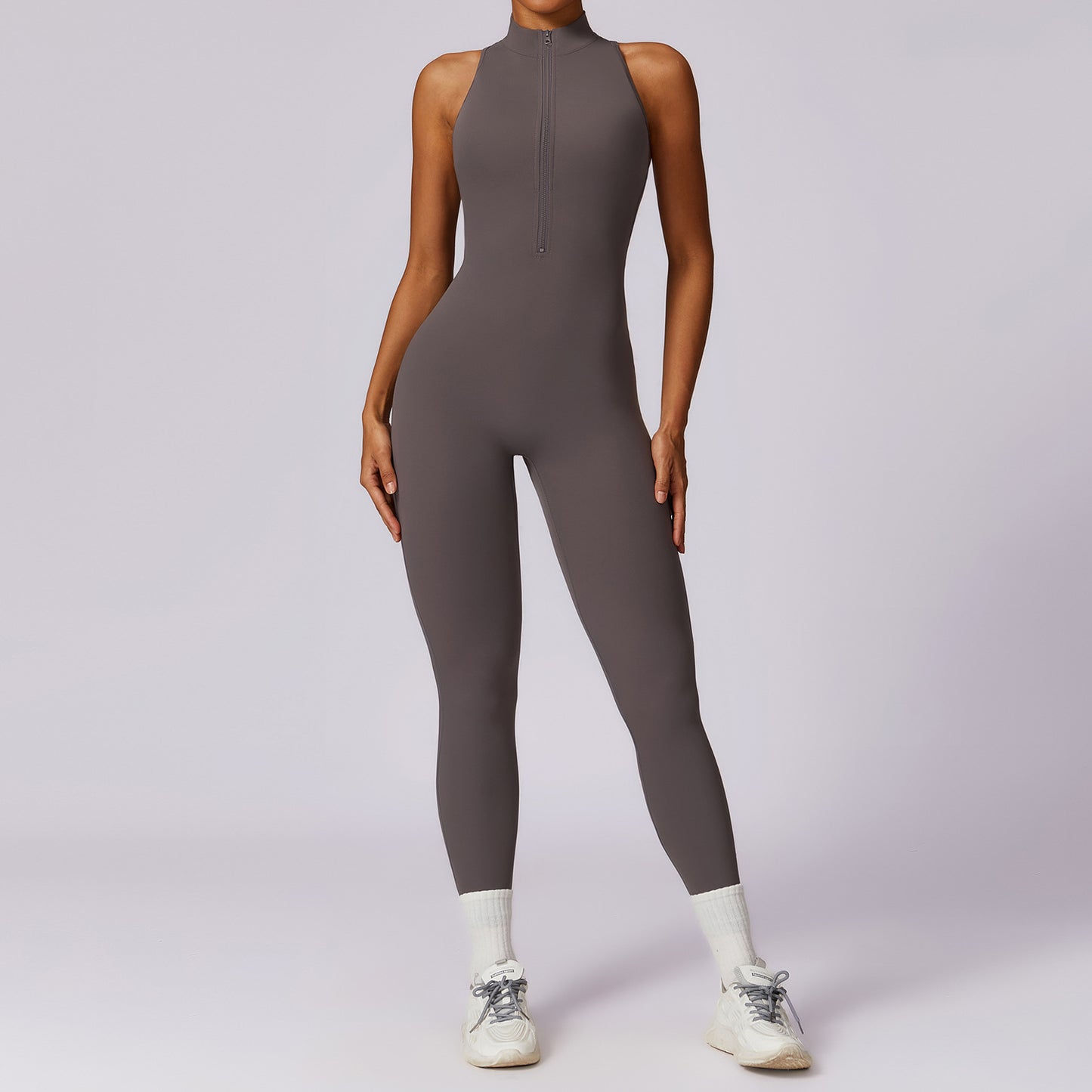 Seamless Zip Back Unitard Quick Dry High Intensity Workout Bodysuit