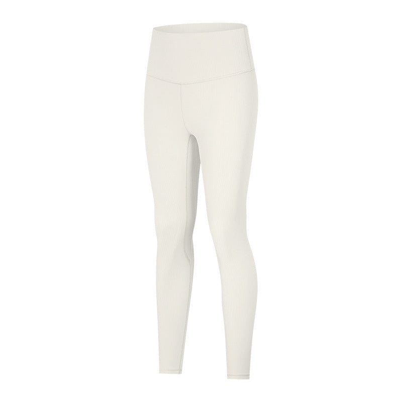 Ribbed High Waist Yoga Pants Women Sculpting Running Workout Leggings