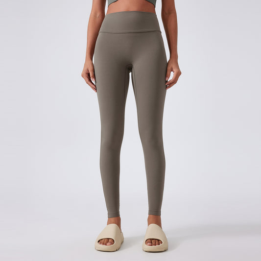 High Waist No Front Seam Yoga Pants Cargo Pocket Biking Running Workout Trousers
