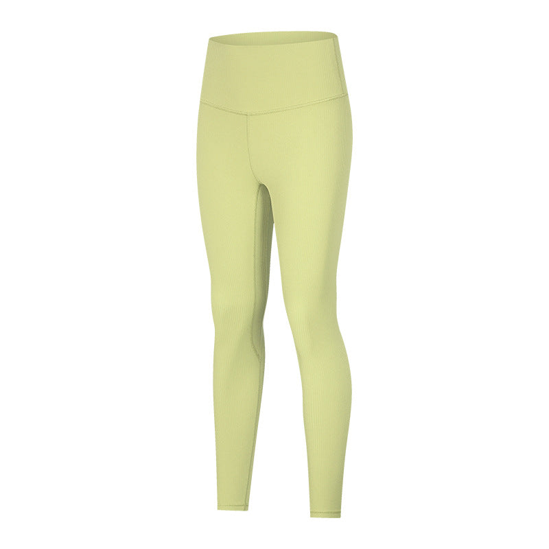 Ribbed High Waist Yoga Pants Women Sculpting Running Workout Leggings