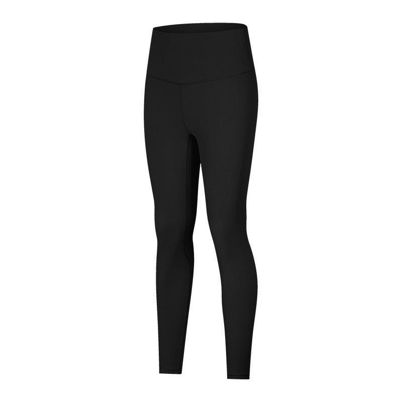Ribbed High Waist Yoga Pants Women Sculpting Running Workout Leggings