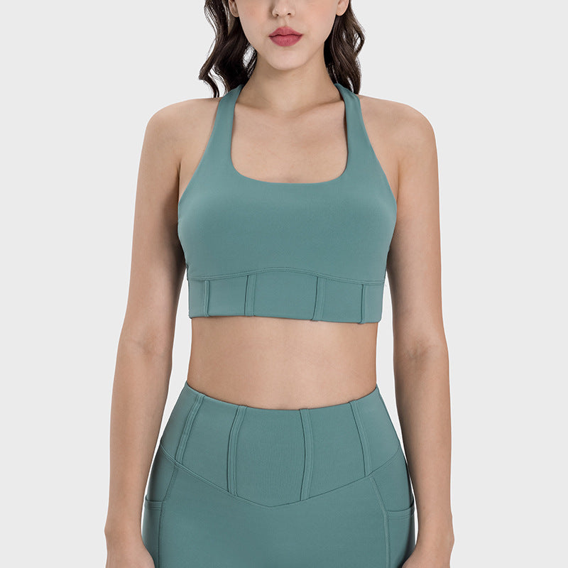Nylon Sports Bra Women Moisture Wicking Shockproof Back Support Yoga Top