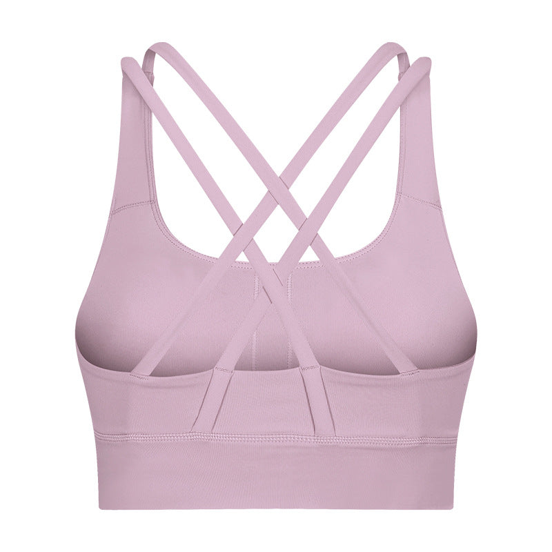 Shockproof Sports Bra Women Crisscross Back Running Yoga Workout Top
