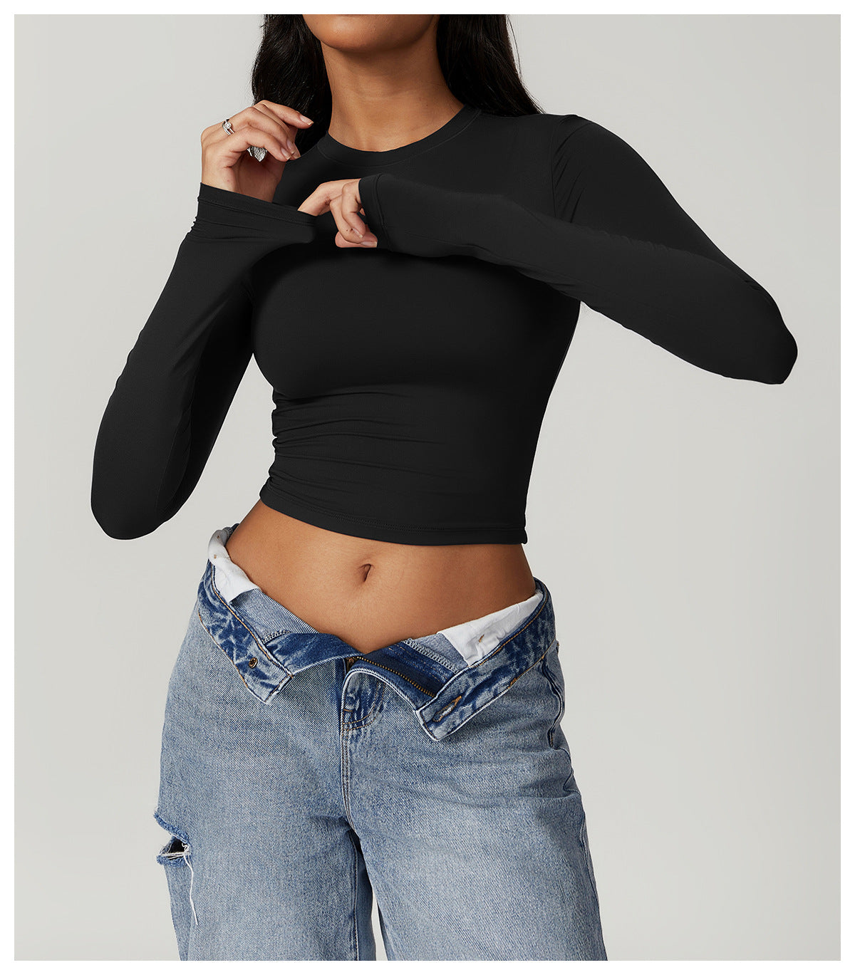 Compression Workout Shirt Long Sleeve Yoga Running Pilates Top