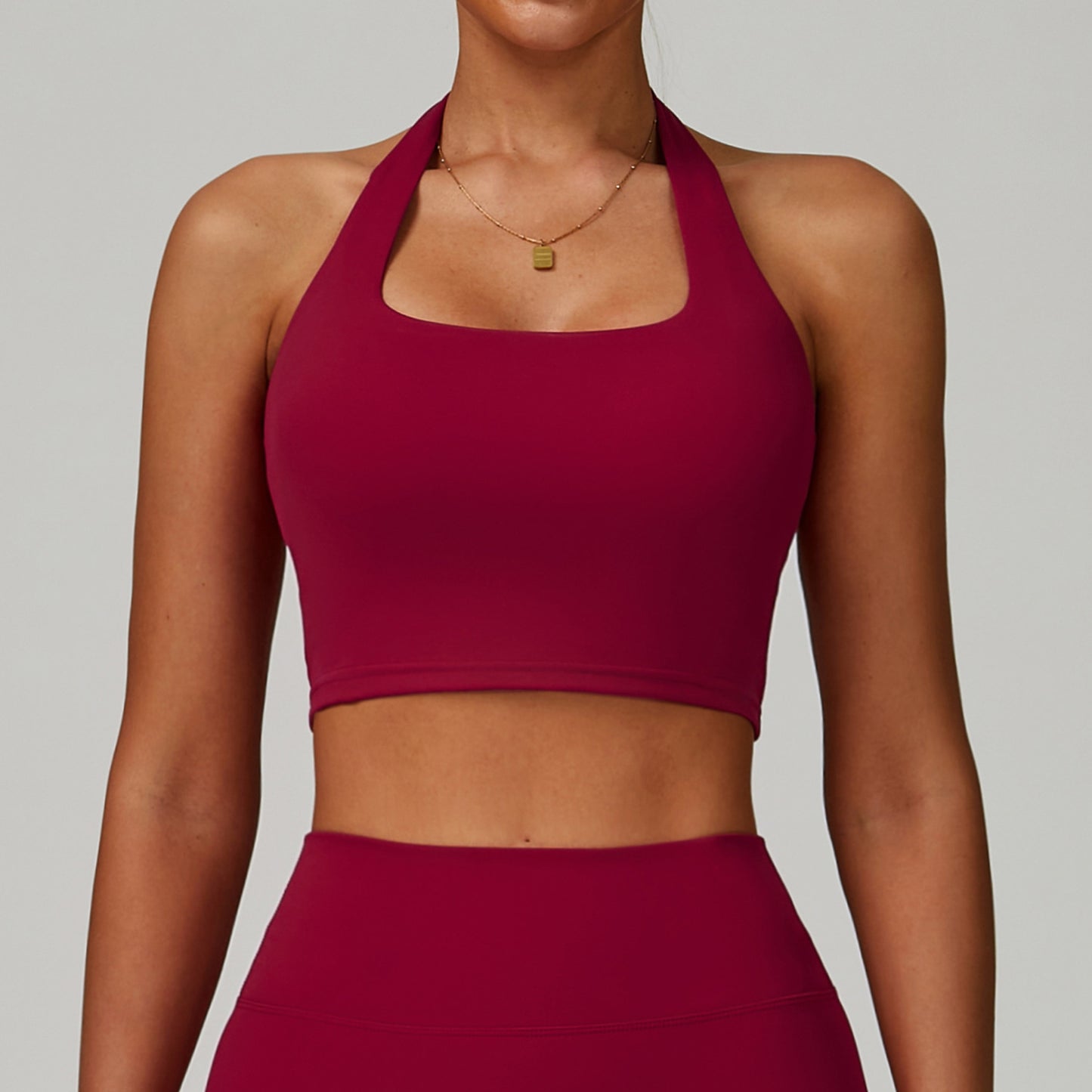 Halter Neck Sports Bra Quick Dry Shockproof Yoga Top Women