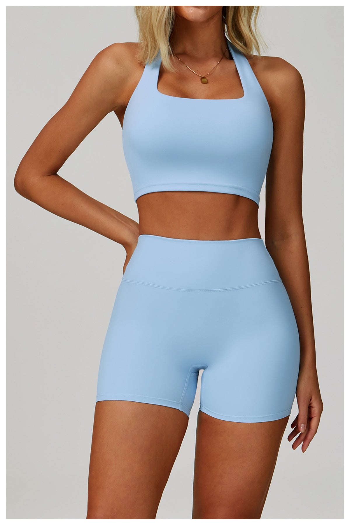 Halter Neck Sports Bra Quick Dry Shockproof Yoga Top Women