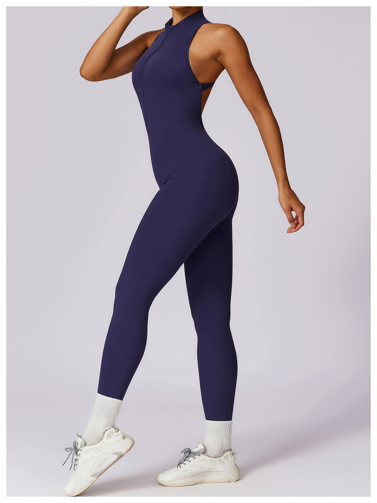 Seamless Zip Back Unitard Quick Dry High Intensity Workout Bodysuit